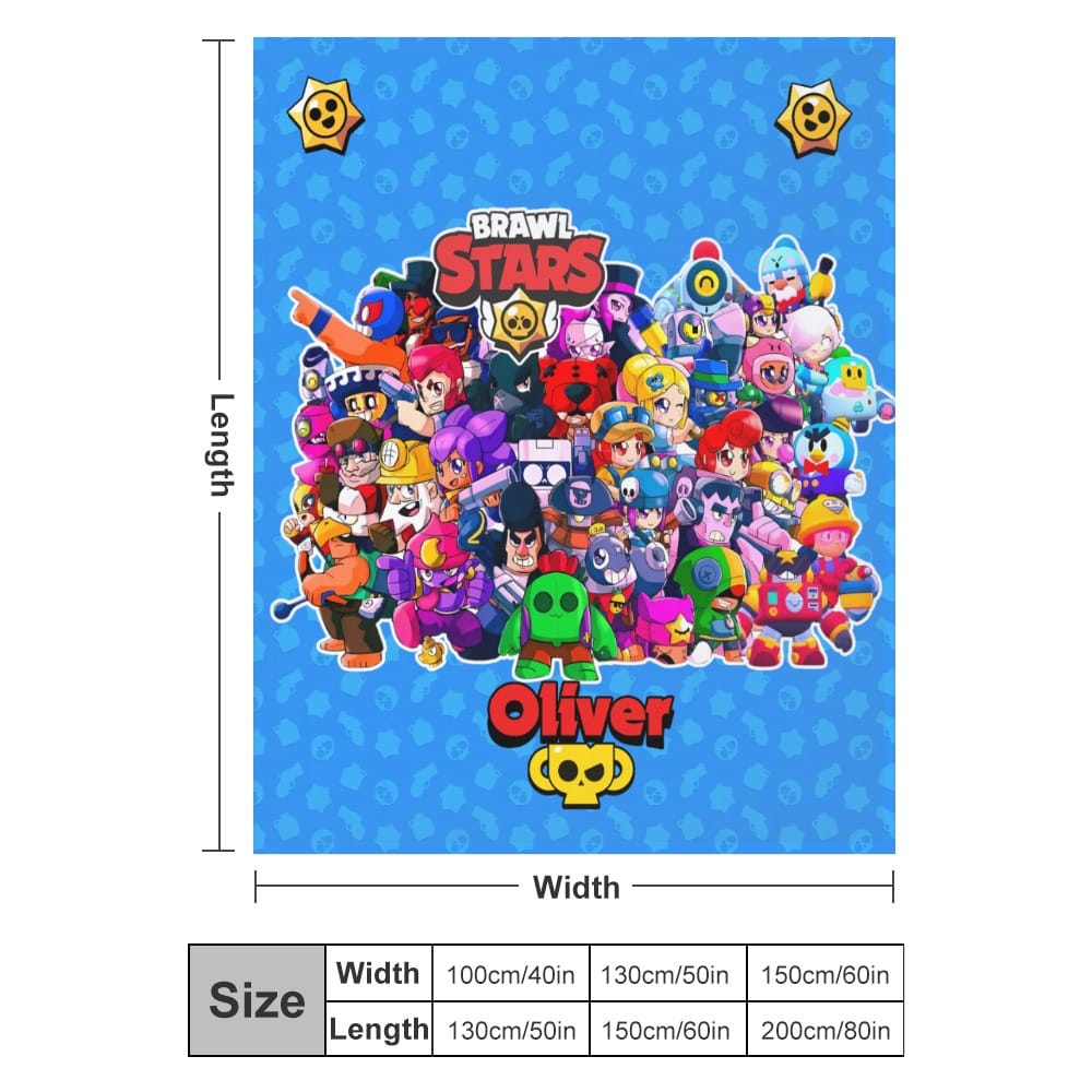 Personalized BRAWL STARS blanket for kids. Soft and comfortable material: Made of anti-pilling flannel material. Cool Kiddo 24