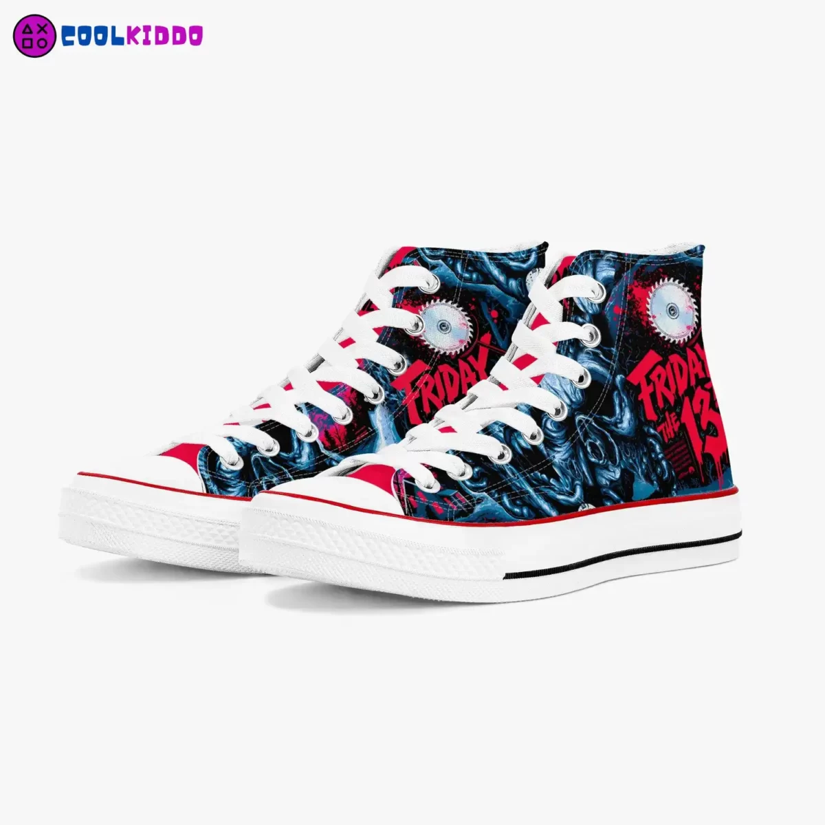 Custom Friday the 13th Canvas High-Top Sneakers | Horror Movie Jason Print Shoes Cool Kiddo 14