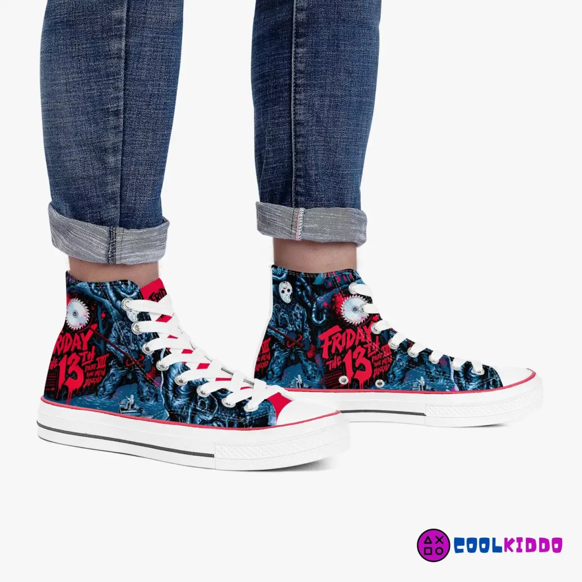 Custom Friday the 13th Canvas High-Top Sneakers | Horror Movie Jason Print Shoes Cool Kiddo 20