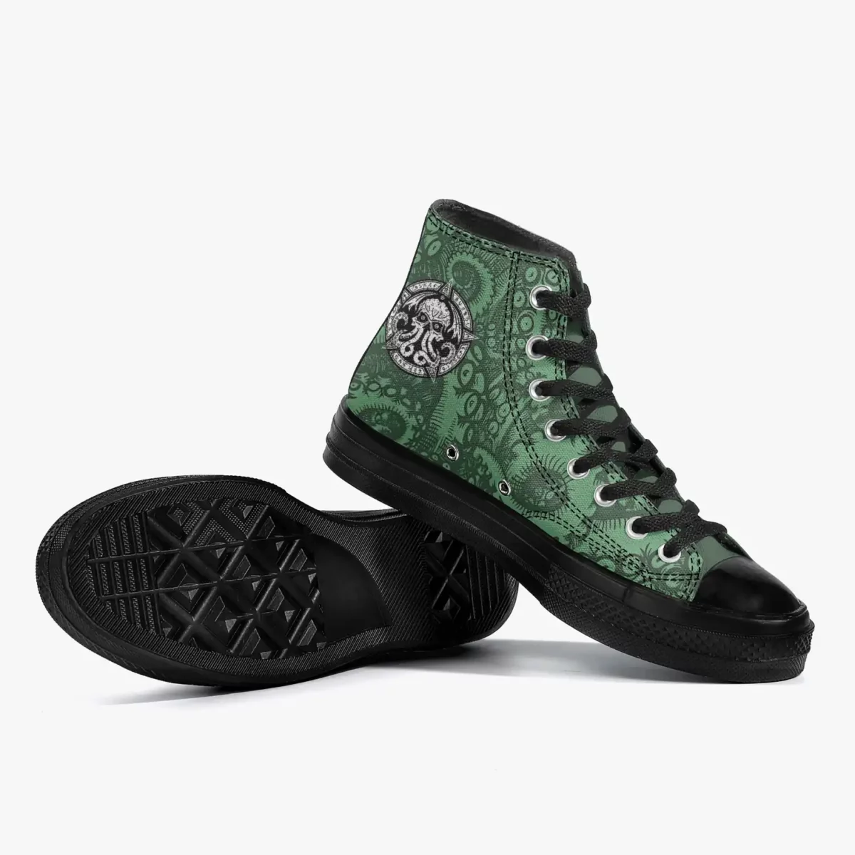 Custom Cthulhu Character Inspired High-Top Canvas Shoes for Adult/Youth – Printed H.P. Lovecraft Sneakers, Casual Footwear Cool Kiddo 22