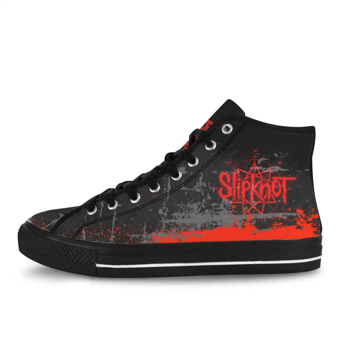 Custom Slipknot Canvas High-Top Shoes | Black Metal Graphic Sneakers for Fans Cool Kiddo 16