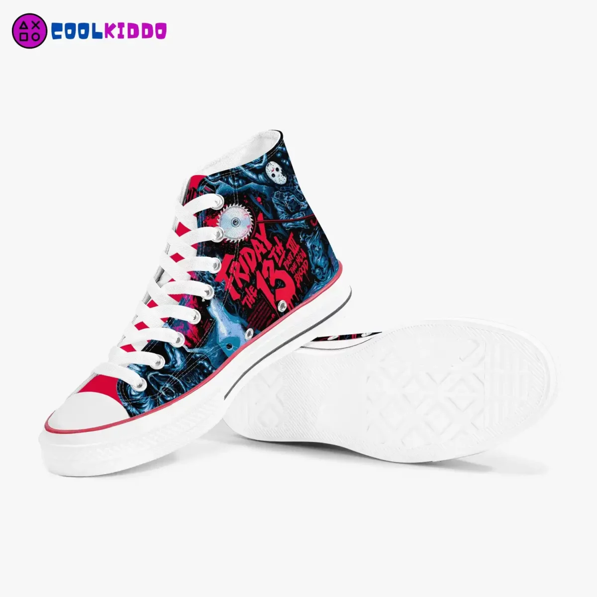 Friday the 13th Canvas High-Top Sneakers | Jason’s Horror Movie Graphic Shoes Cool Kiddo 18