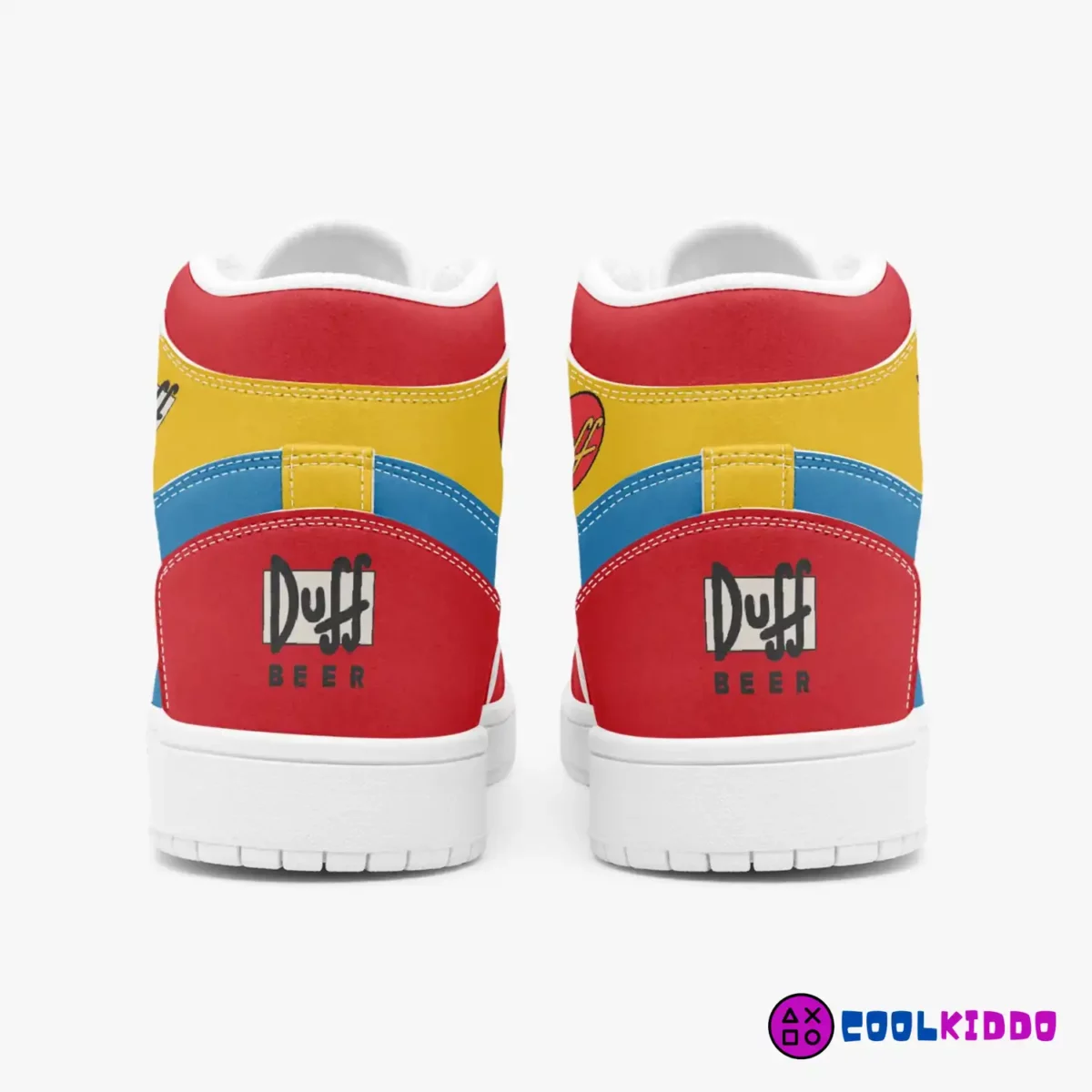 Custom Duff Man Character. High-Top Leather Duff Beer Sneakers. Rare Simpsons Shoes Cool Kiddo 18