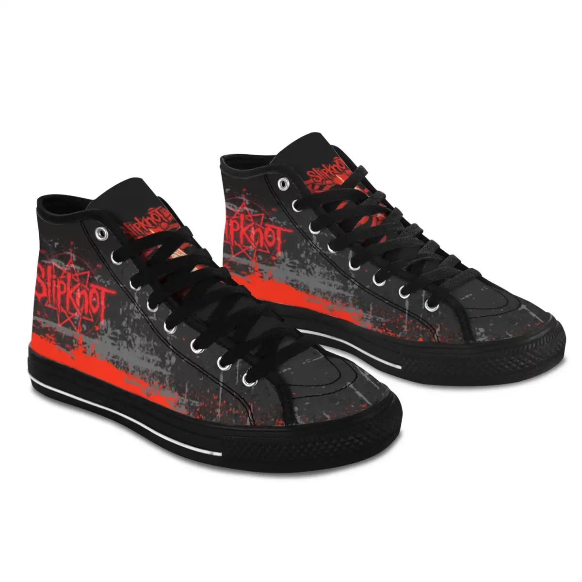 Custom Slipknot Canvas High-Top Shoes | Black Metal Graphic Sneakers for Fans Cool Kiddo 18