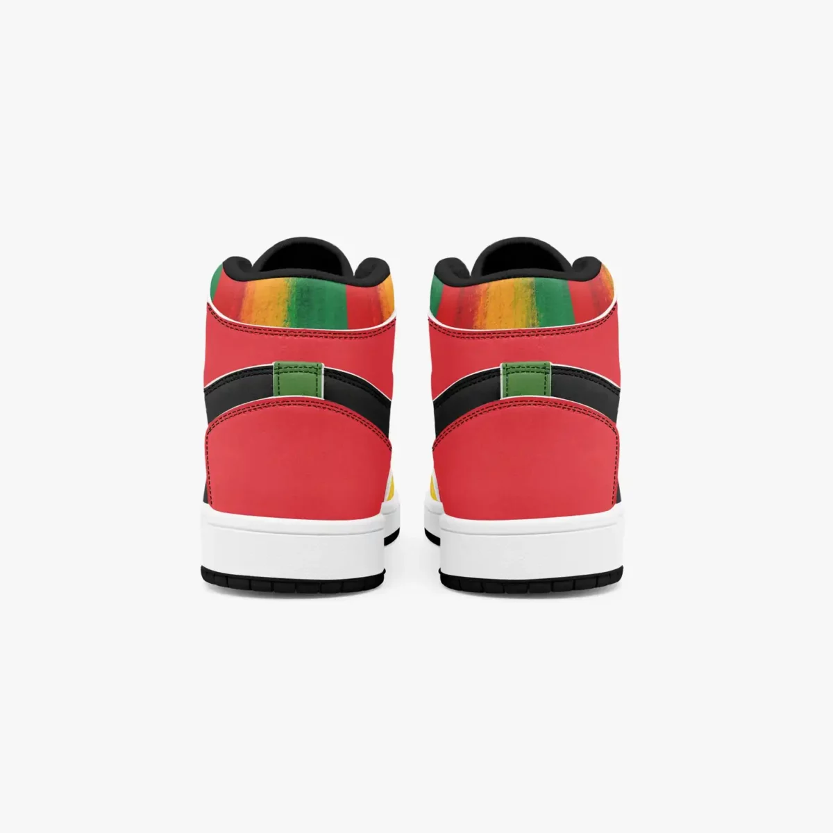 Custom Rastafari AJ1 Style Sneakers | Ethiopian Flag Colors Basketball Graphic Shoes Cool Kiddo 14