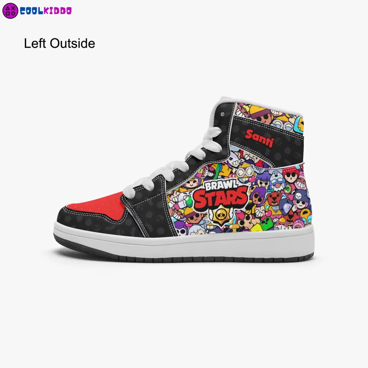 Personalized Brawl Stars High-Top Kids/Youth Sneakers | Brawl Stars Characters Leather Graphic Shoes Cool Kiddo 16