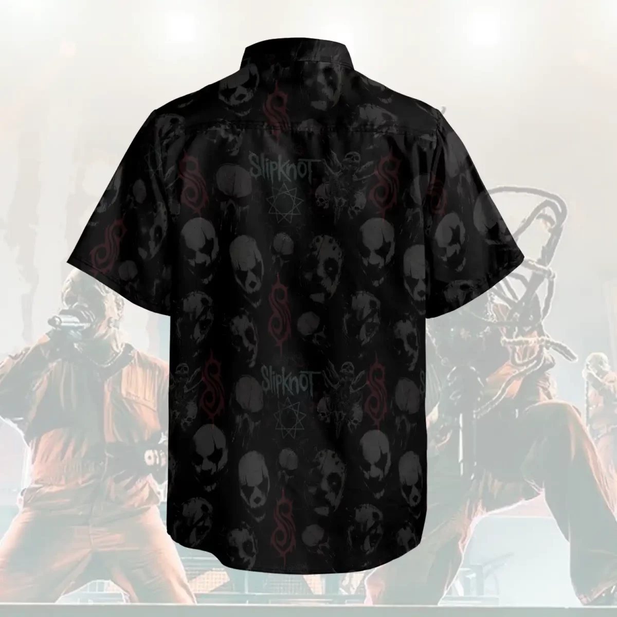 Custom Slipknot Graphic Button-Down Shirt for men. Casual Gift for Metal Fans Cool Kiddo 14