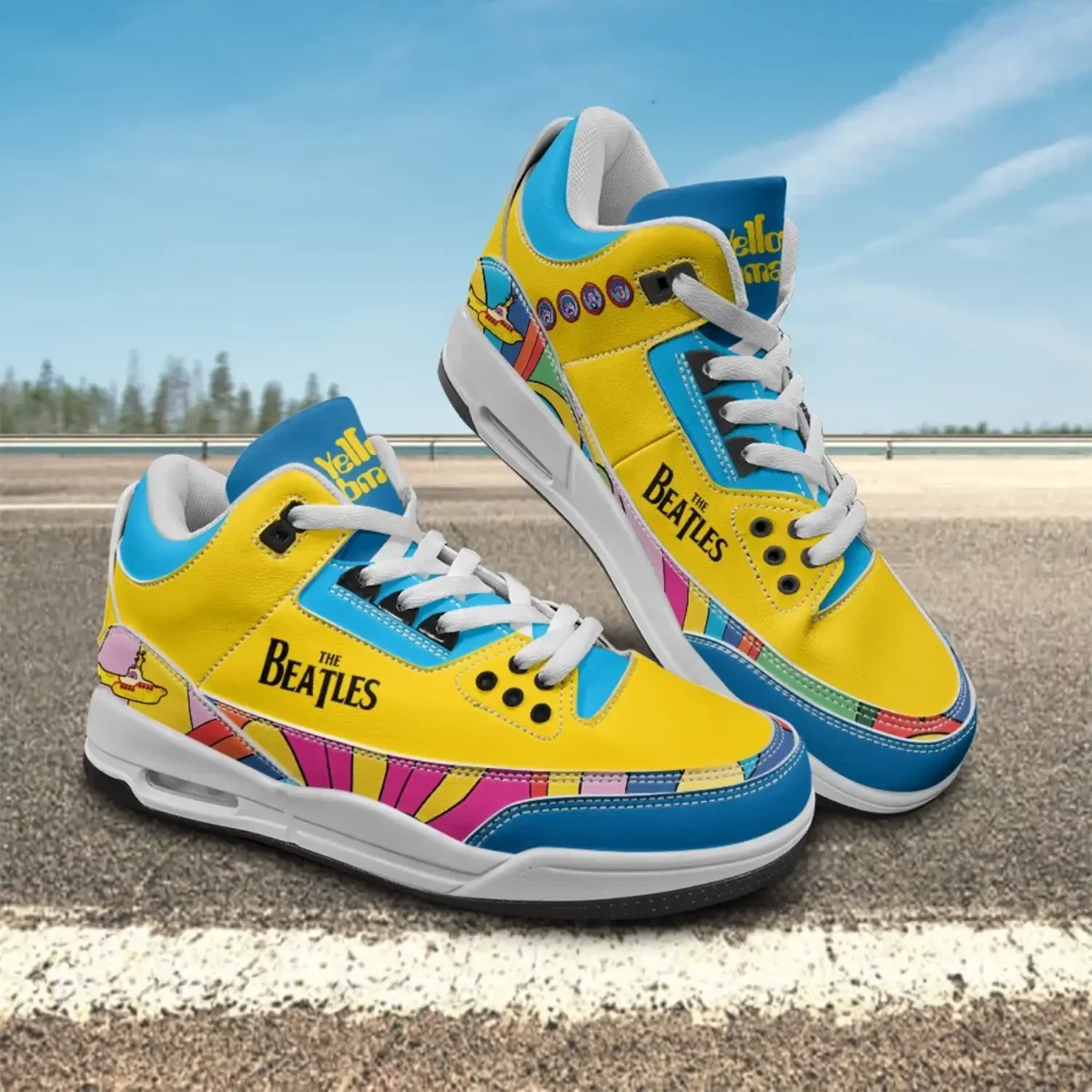 Custom Yellow Submarine Tribute Rare Sneakers | Beatles 60’s Rock Adult Graphic Shoes Cool Kiddo 16