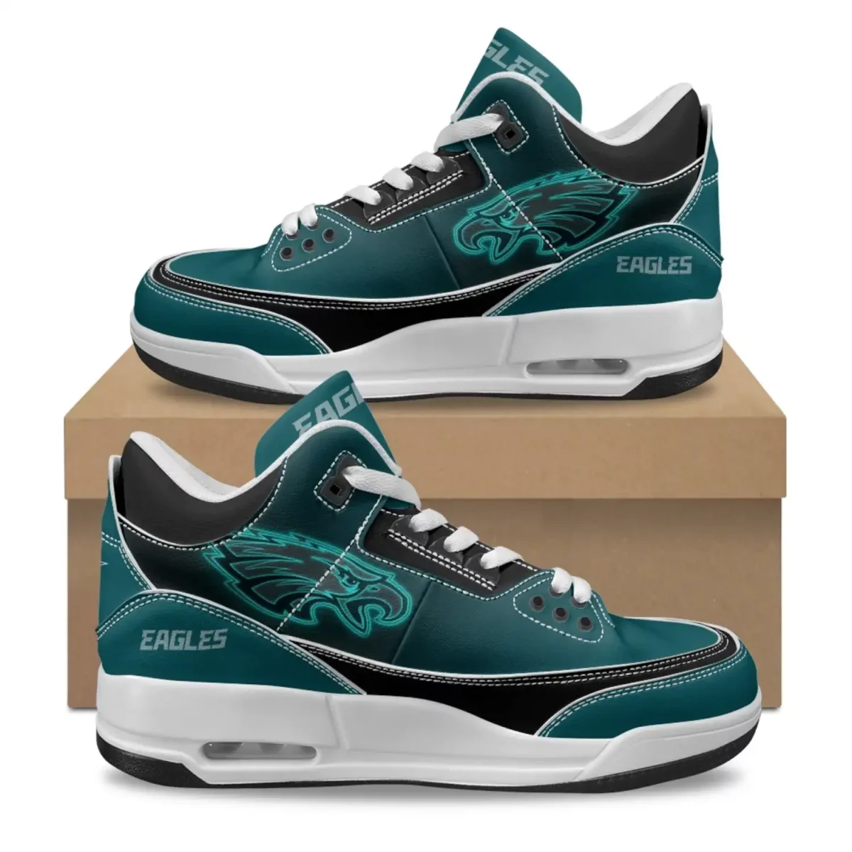 Custom Philadelphia Eagles NFL Team AJ3 Sneakers | Eagles Football Team Unisex Adult Shoes Cool Kiddo 20