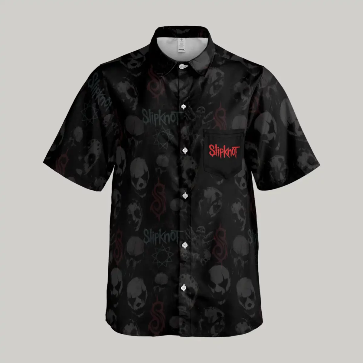 Custom Slipknot Graphic Button-Down Shirt for men. Casual Gift for Metal Fans Cool Kiddo 10