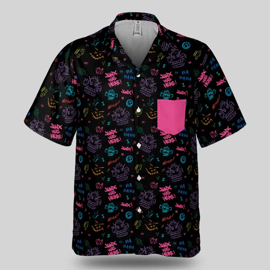 Arcane Jinx Hawaiian pocket shirt. League of Legends Casual Gift for fans Cool Kiddo Arcane Jinx Hawaiian pocket shirt. League of Legends Casual Gift for fans