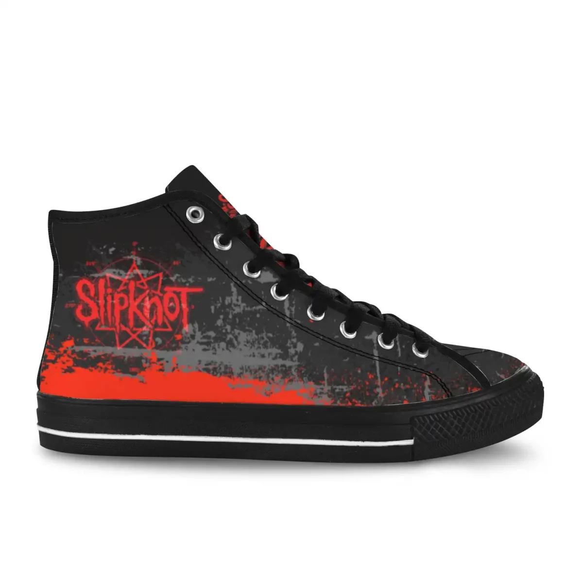 Custom Slipknot Canvas High-Top Shoes | Black Metal Graphic Sneakers for Fans Cool Kiddo 10