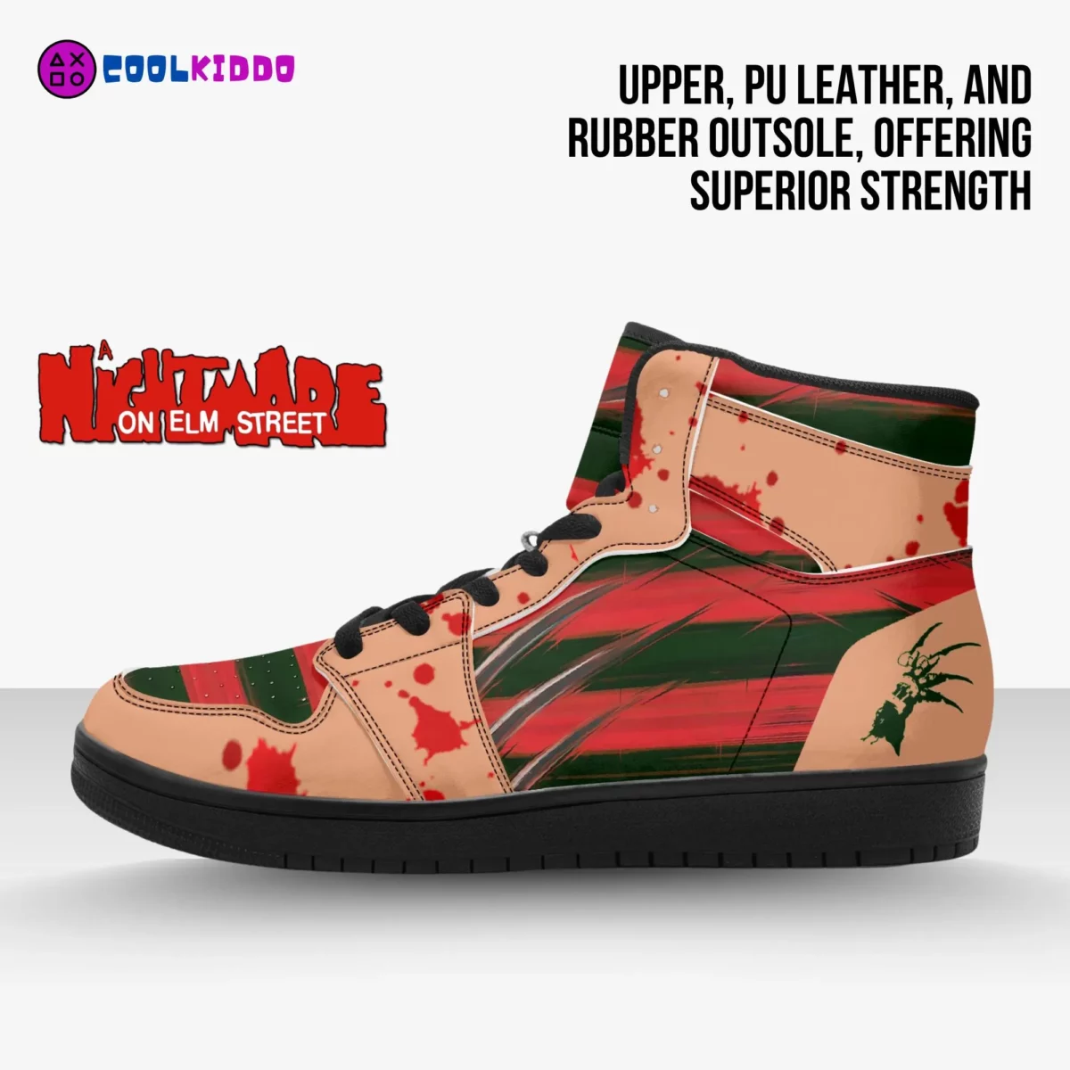 Custom Freddy Krueger Horror Movie High-Tops Leather Sneakers – Nightmare on Elm Street Graphic Shoes Cool Kiddo 16