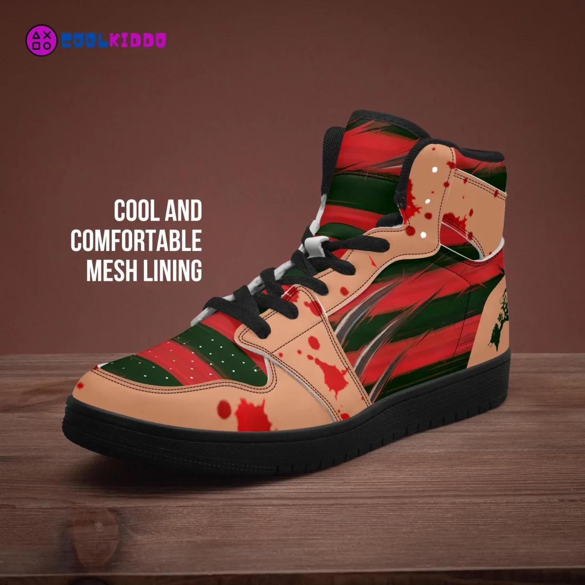 Custom Freddy Krueger Horror Movie High-Tops Leather Sneakers – Nightmare on Elm Street Graphic Shoes Cool Kiddo 20