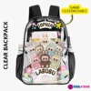 LABUBU "The Monsters" Transparent Backpack for School - 17" Clear Statement Piece