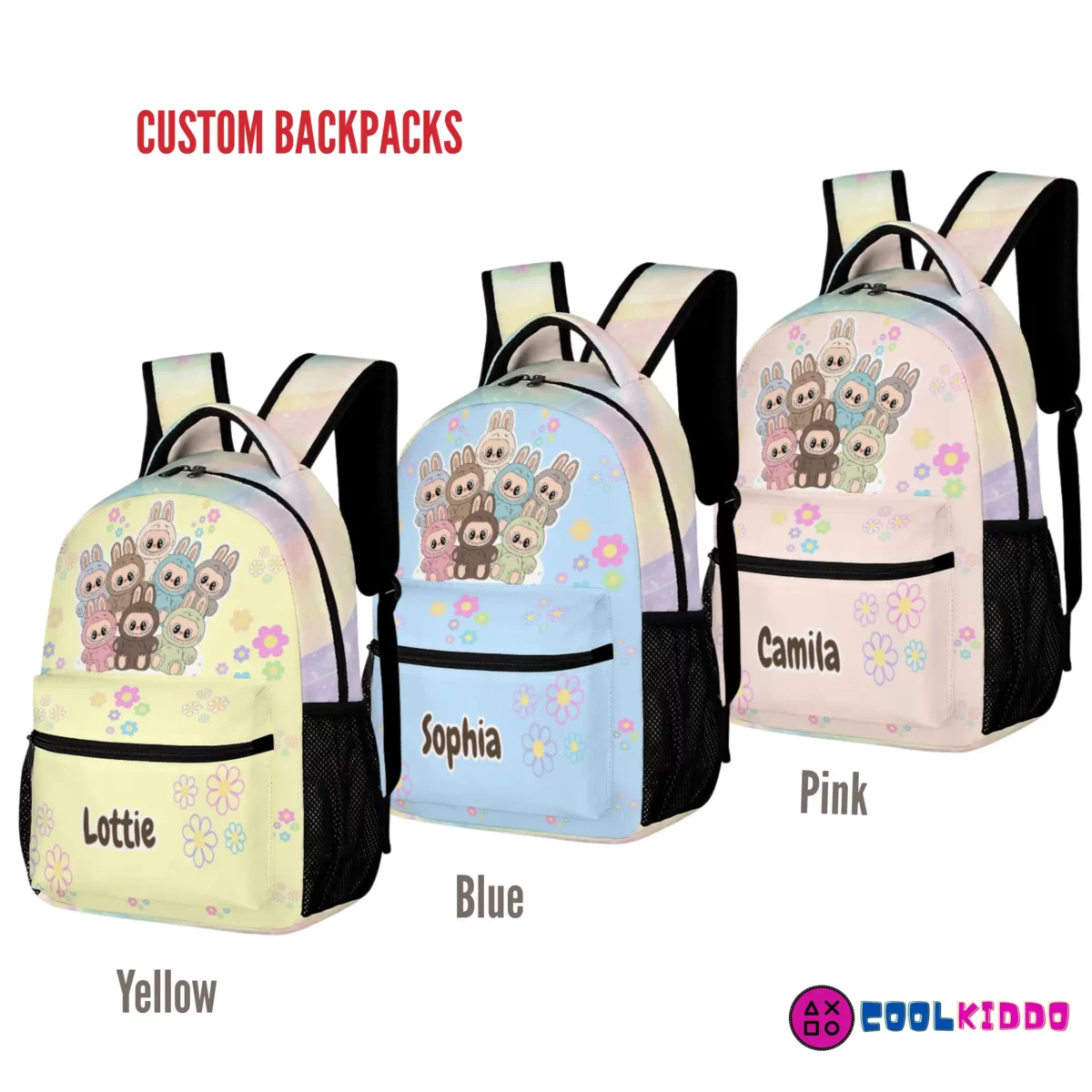 LABUBU "The Monsters" Collectible 3-Piece Set - Personalized Backpack, Lunch Bag & Pencil Case
