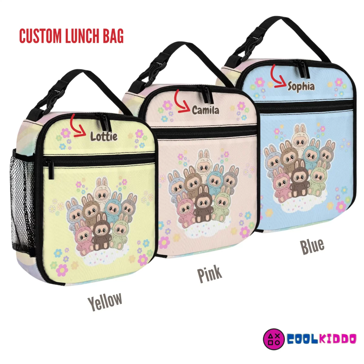 LABUBU "The Monsters" Collectible 3-Piece Set - Personalized Backpack, Lunch Bag & Pencil Case