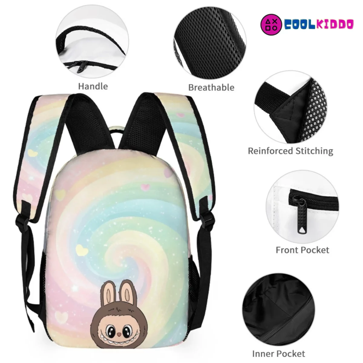 LABUBU "The Monsters" Collectible 3-Piece Set - Personalized Backpack, Lunch Bag & Pencil Case