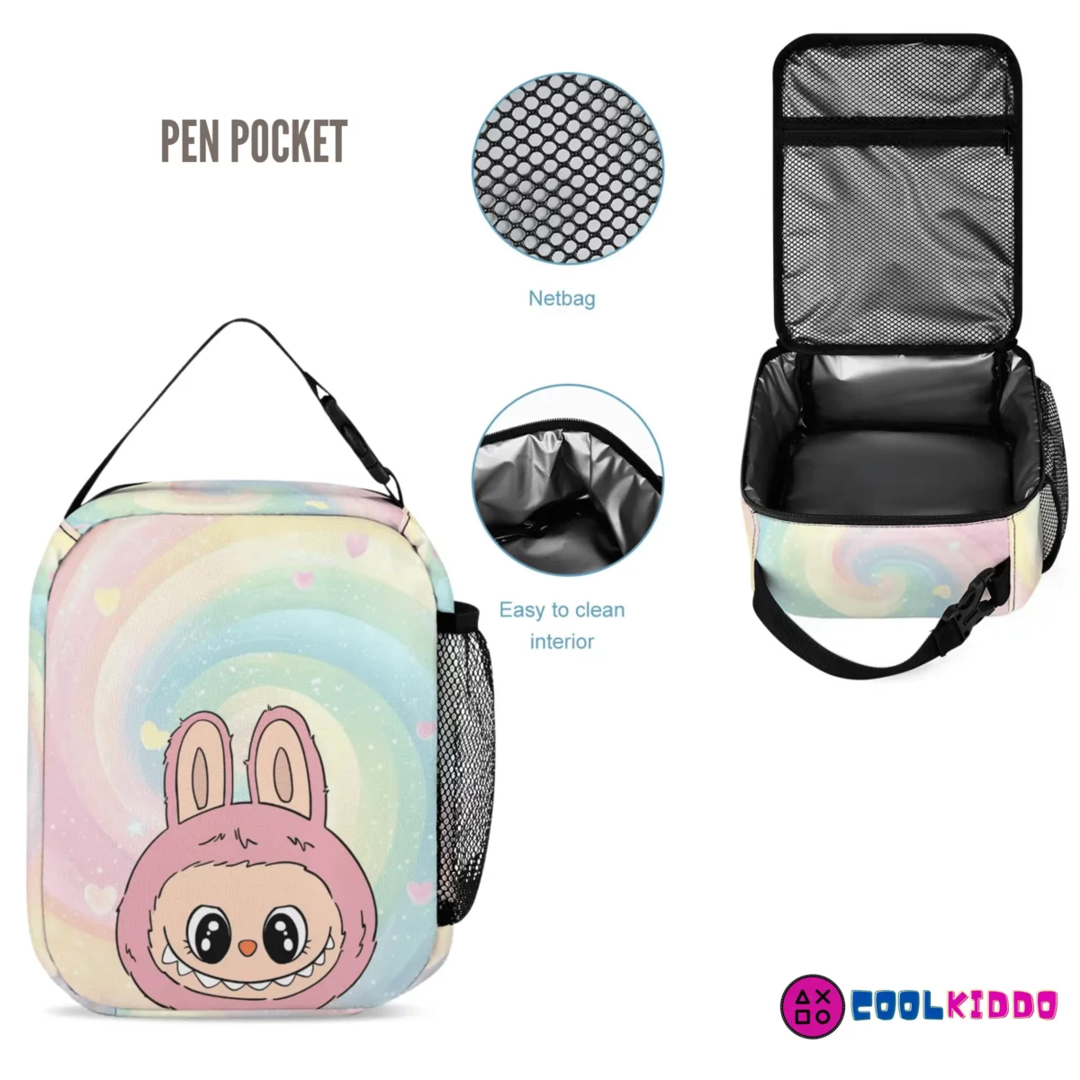 LABUBU "The Monsters" Collectible 3-Piece Set - Personalized Backpack, Lunch Bag & Pencil Case