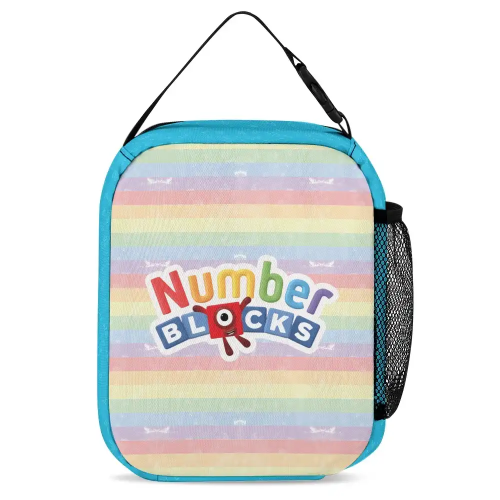 Number Blocks 3-Piece School Set – Backpack, Lunch Bag & Pencil Case (Blue)