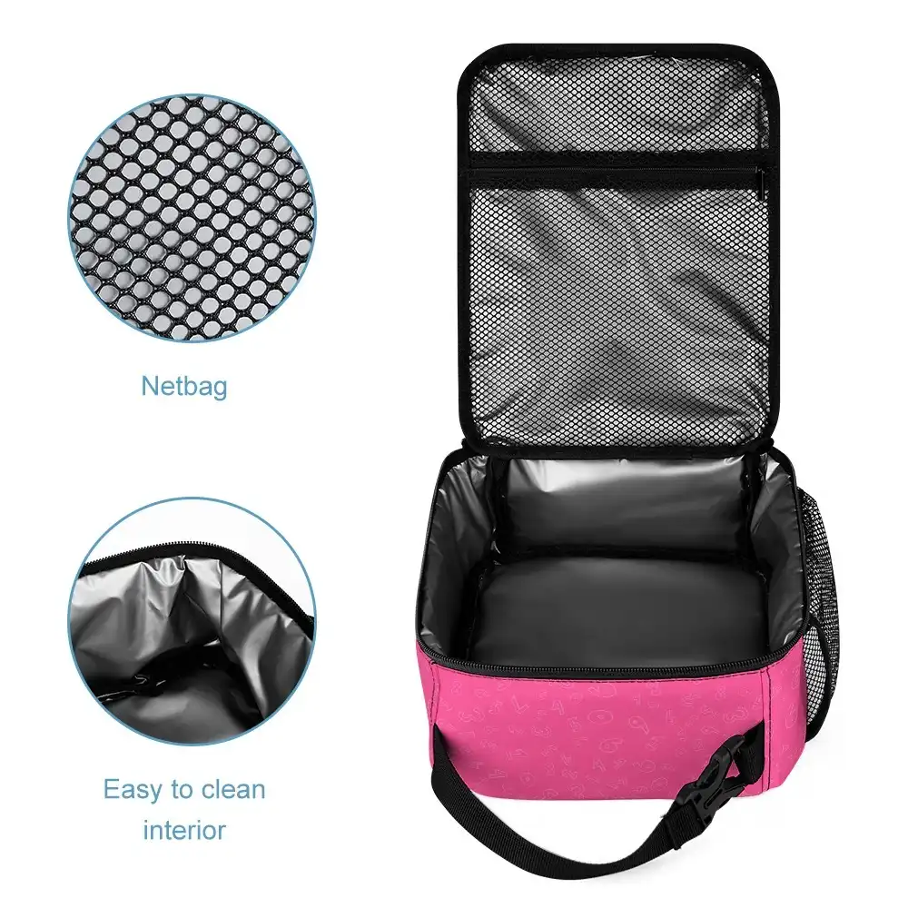 Number Blocks 3-Piece School Set – Backpack, Lunch Bag & Pencil Case (Pink)