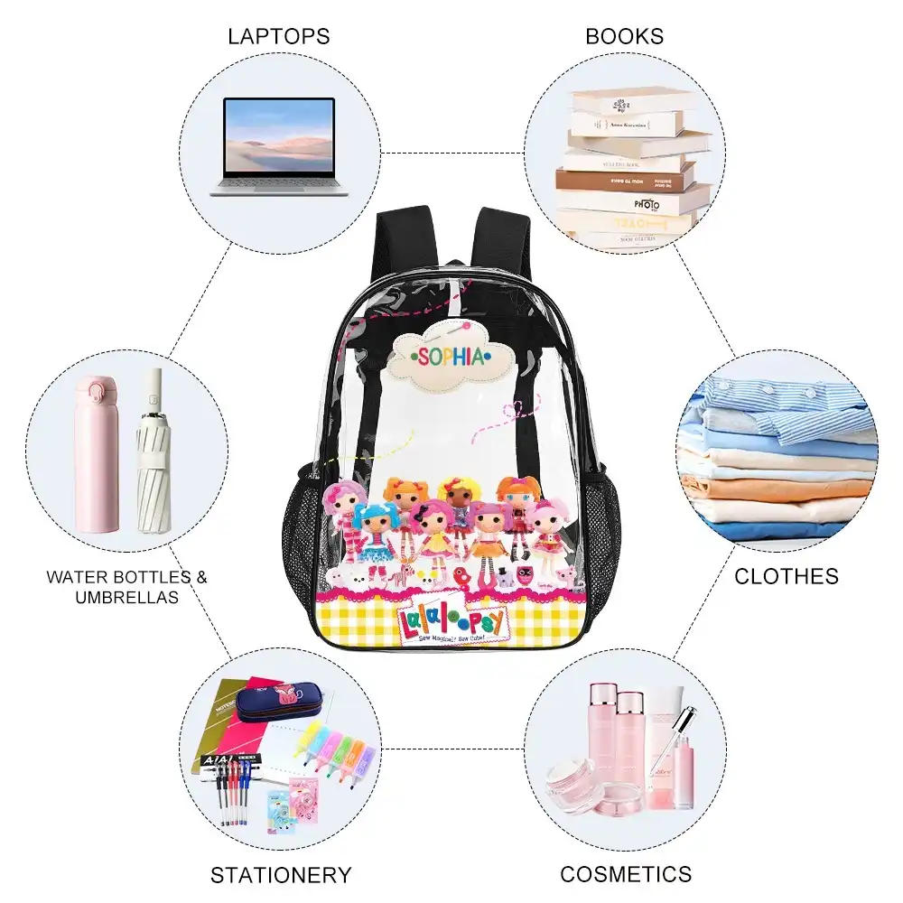 Lalaloopsy Clear Backpack – 17" Whimsical Transparent School Bag