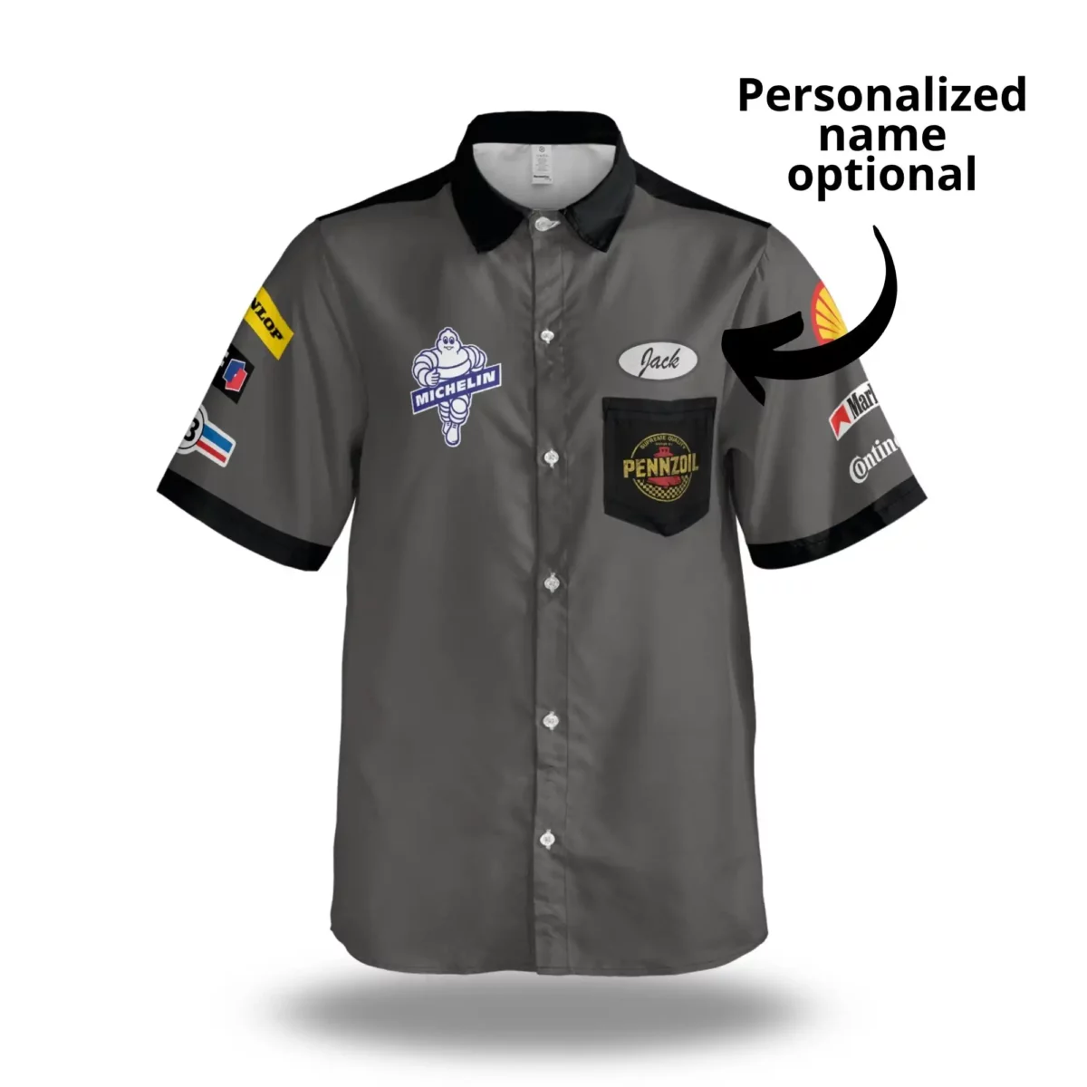 Garage Vintage Old Style Button Adult Shirt Mechanic Work Style Lightweight Fabric