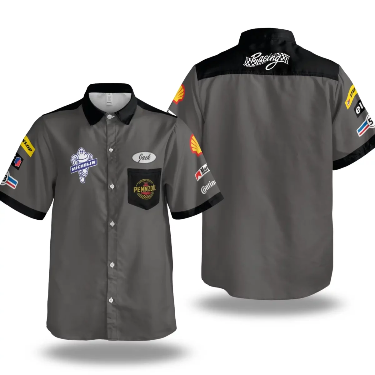 Garage Vintage Old Style Button Adult Shirt Mechanic Work Style Lightweight Fabric