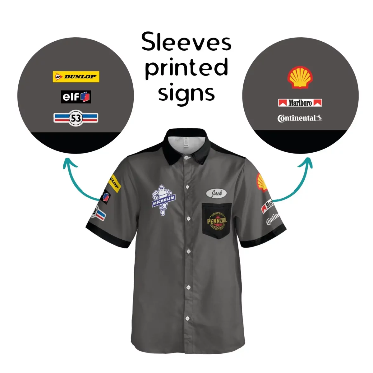 Garage Vintage Old Style Button Adult Shirt Mechanic Work Style Lightweight Fabric