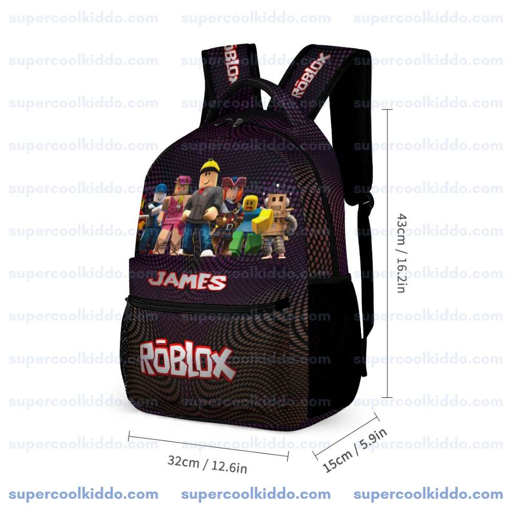 Personalized Roblox 3-Piece Backpack Set – Custom Name School Bag, Lunch Box & Pencil Case for Kids