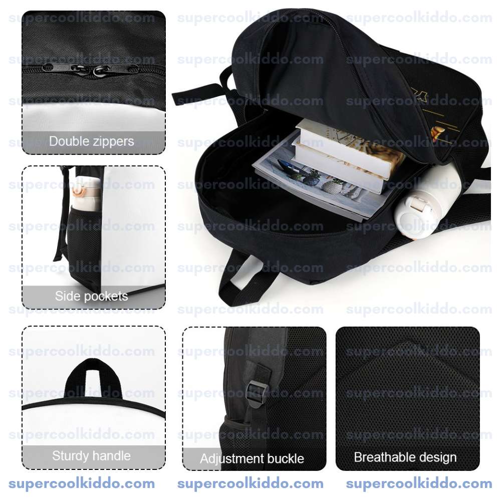 Personalized Roblox Gold Robux Backpack Custom Name Gaming School Bag 17 inch