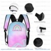 Personalized Roblox Pastel Rainbow 3-Piece Backpack Set – Custom Name School Bag, Lunch Box & Pencil Case