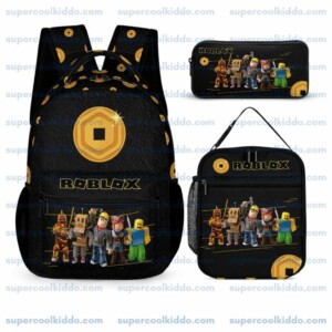 Custom Roblox 3-Piece Backpack Set – Personalized Kids School Bag, Lunch Box & Pencil Case
