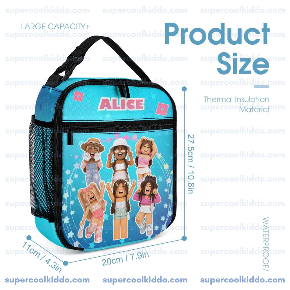 Personalized Roblox Star Girl 3-Piece Backpack Set – Custom Name School Bag, Lunch Box & Pencil Case