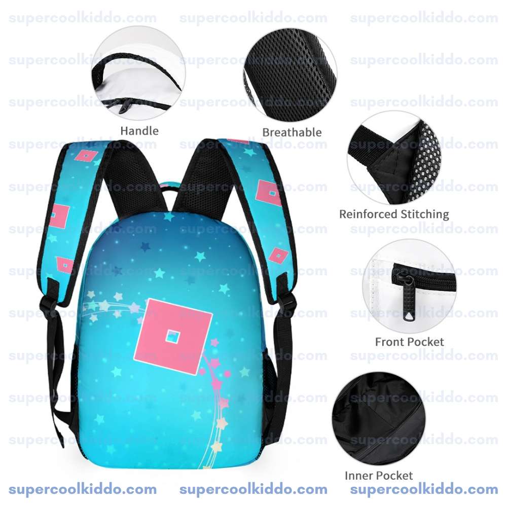Personalized Roblox Star Girl 3-Piece Backpack Set – Custom Name School Bag, Lunch Box & Pencil Case