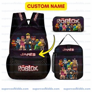 Personalized Roblox 3-Piece Backpack Set β Custom Name School Bag, Lunch Box & Pencil Case for Kids Cool Kiddo Personalized Roblox 3-Piece Backpack Set β Custom Name School Bag, Lunch Box & Pencil Case for Kids