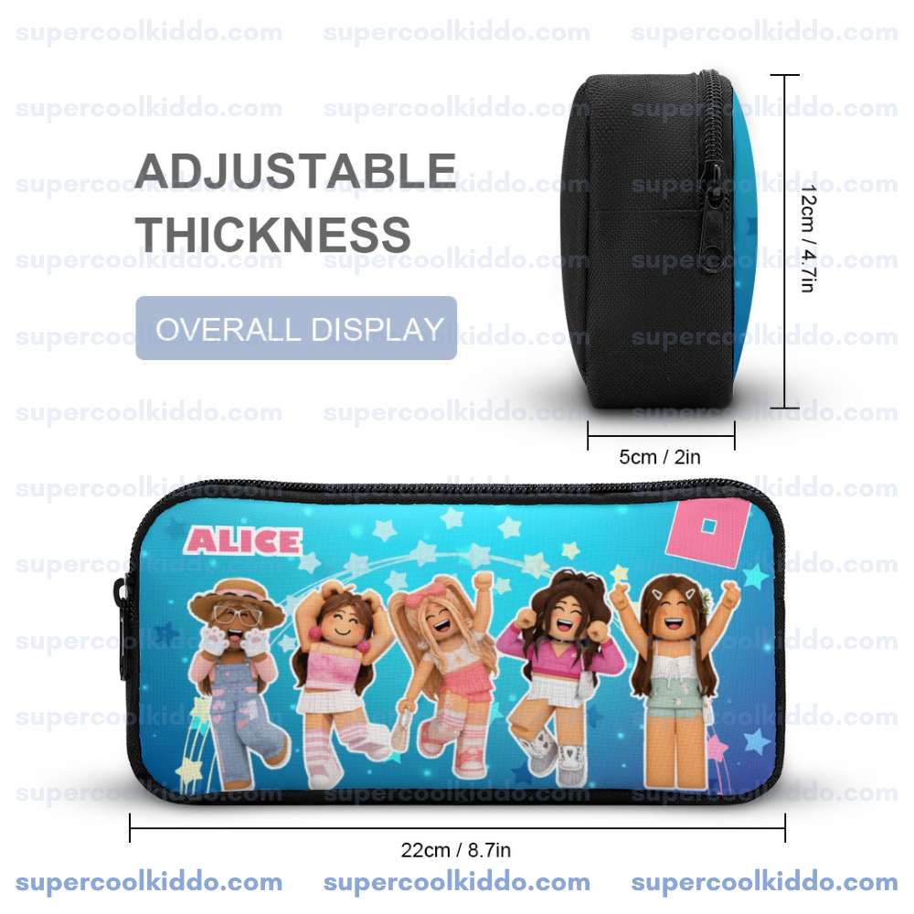Personalized Roblox Star Girl 3-Piece Backpack Set – Custom Name School Bag, Lunch Box & Pencil Case
