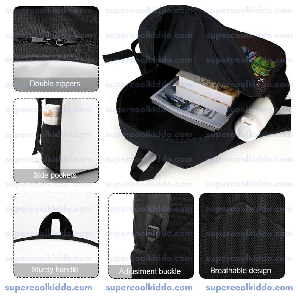Get Ready For Game Time Backpack Wrongside Outimals Horror Gaming School Bag 17 inch