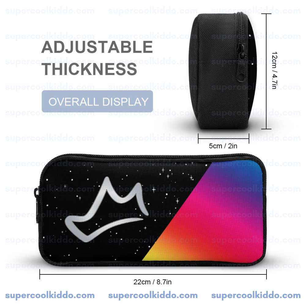 BriannaPlayz Crown Rainbow Gradient 3 Piece Backpack Set, Ergonomic School, College and Work Bag, Insulated Lunch Box and Pencil Case Bundle