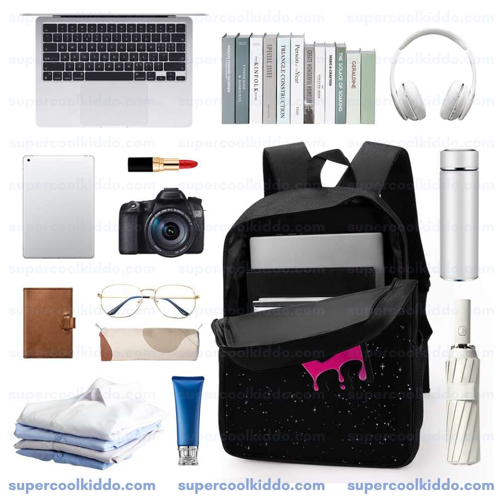 BriannaPlayz, Pink Dripping Crown Gamer Backpack, Kids & Girls School Daypack and Travel Bag