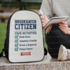 Brookhaven Citizen Meme Backpack, Funny Gamer School Bag with Civic Activities Checklist, 17 Inch Heavy Duty Gaming Bookbag