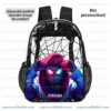 Custom Name Spiderman Miles Morales Transparent Backpack. Waterproof Clear Vinyl School Bag, Heavy Duty Personalized Kids Daypack