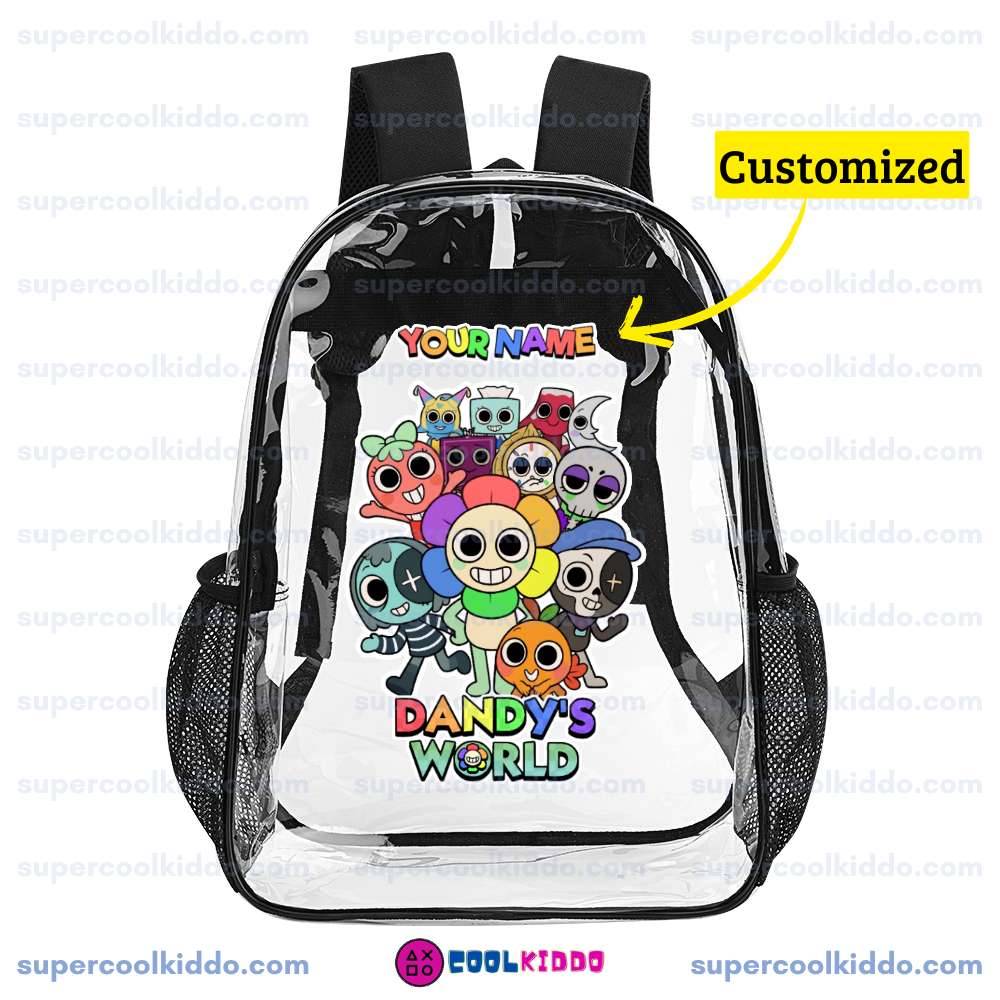 Custom Dandy’s World Roblox Clear Backpack – Personalized Name Cool Kiddo 10 Custom Dandy's World Roblox Clear Backpack – Personalized Name