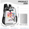 Custom Name Lalaloopsy Transparent Backpack, Waterproof Clear Vinyl School Bag with Cute Rag Dolls, Heavy Duty Kids Cute Daypack
