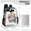 Personalized Dandys World Clear Backpack, Custom Name Roblox Toons Characters Transparent School Bag, Durable PVC Heavy Duty Bookbag for Kids