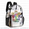 Personalized Dandys World Clear Backpack, Custom Name Roblox Toons Characters Transparent School Bag, Durable PVC Heavy Duty Bookbag for Kids