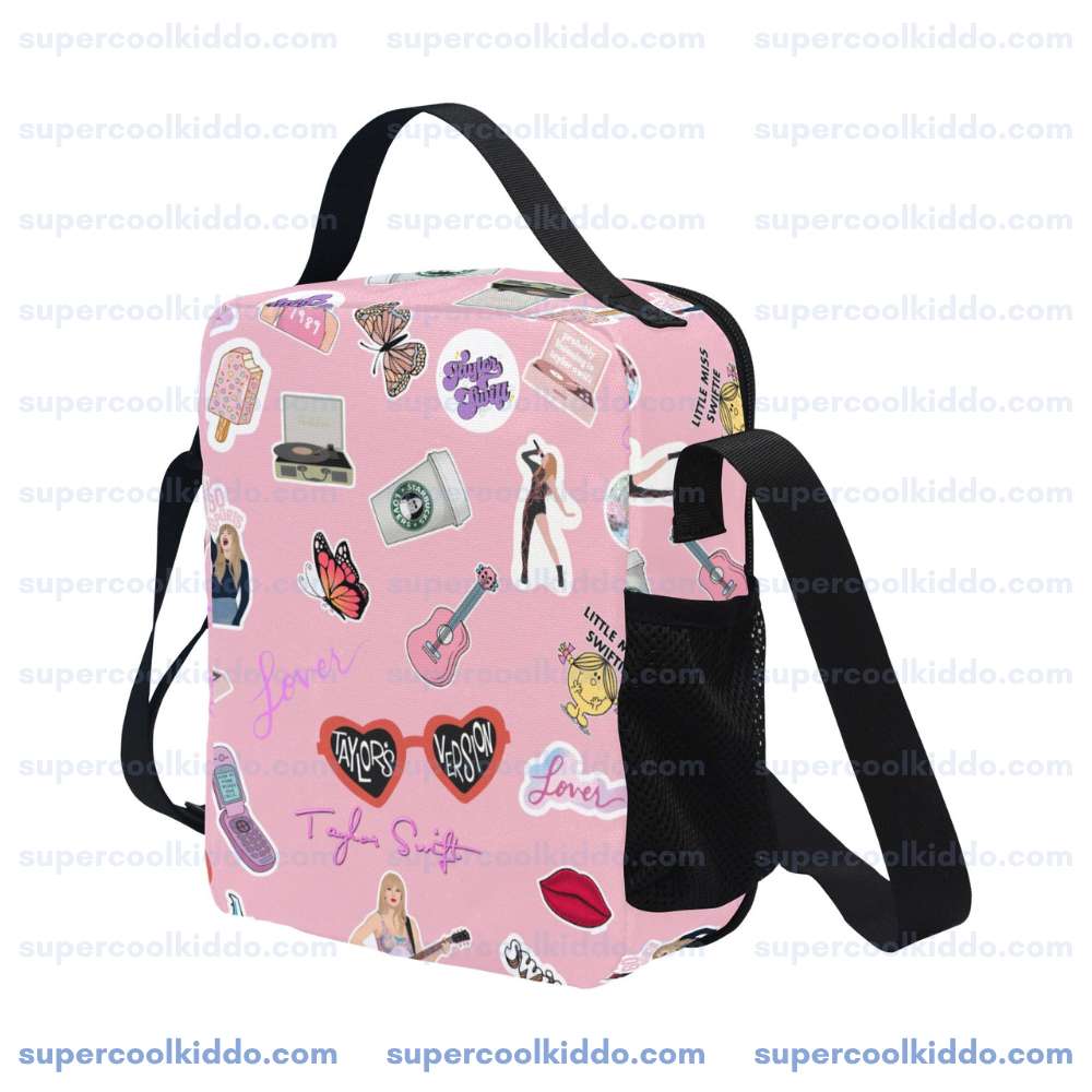 Custom Name Swiftie Lunch Bag Personalised Taylor Fans Crossbody Insulated Lunch Box Girls School Kids Food Tote Cooler Bag 1200D Nylon