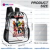 Custom Name Transparent Roblox Gaming Backpack, Waterproof Clear Vinyl School Bag with Roblox Toy Avatars, Heavy Duty Personalized Gamer Daypack