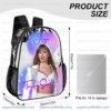 Custom Taylor Swift Clear Backpack. Personalized Name Transparent Bag for Swifties, Eras Tour Concert Approved Vinyl Backpack, Pastel Aurora Design