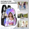 Custom Taylor Swift Clear Backpack. Personalized Name Transparent Bag for Swifties, Eras Tour Concert Approved Vinyl Backpack, Pastel Aurora Design